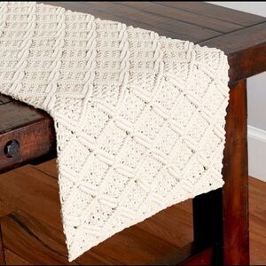 Pottery Barn Macrame Table Runner woven cotton decor